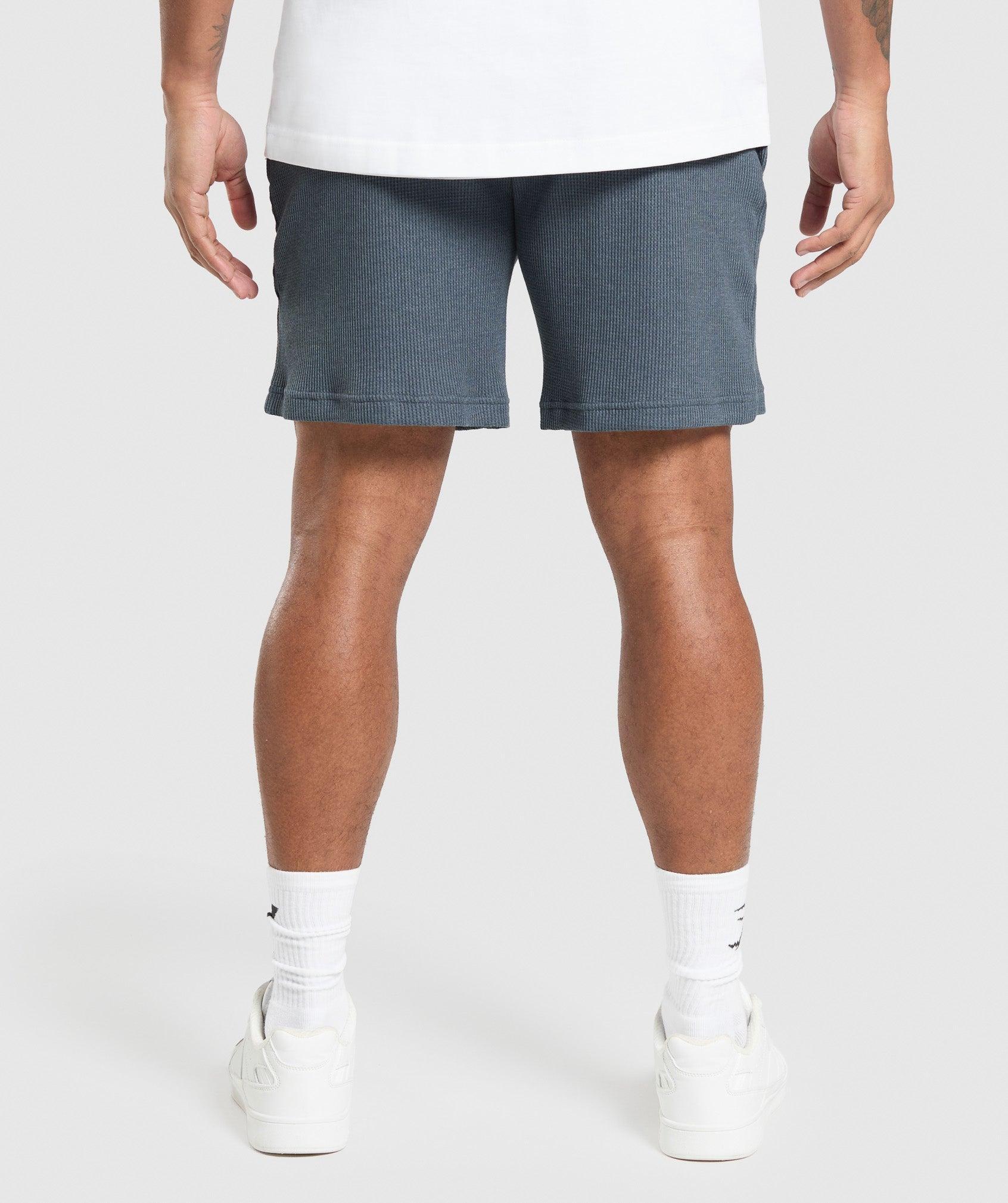 Gymshark Waffle Shorts - Titanium Blue Male Product Image