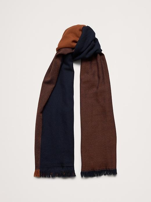 Color-Block Lightweight Wool Scarf Product Image