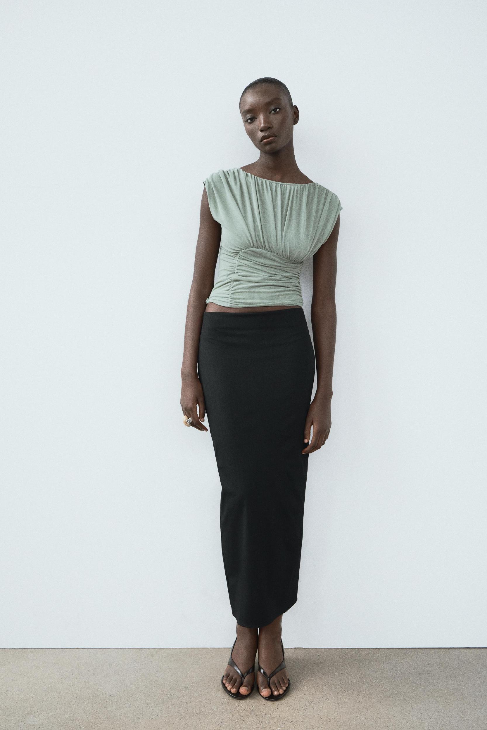 TULLE RUCHED TOP Product Image