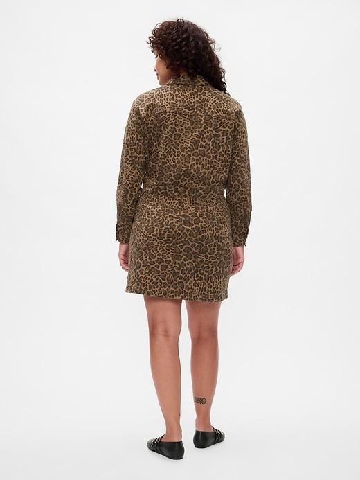 Leopard Denim Mini Dress Product Image