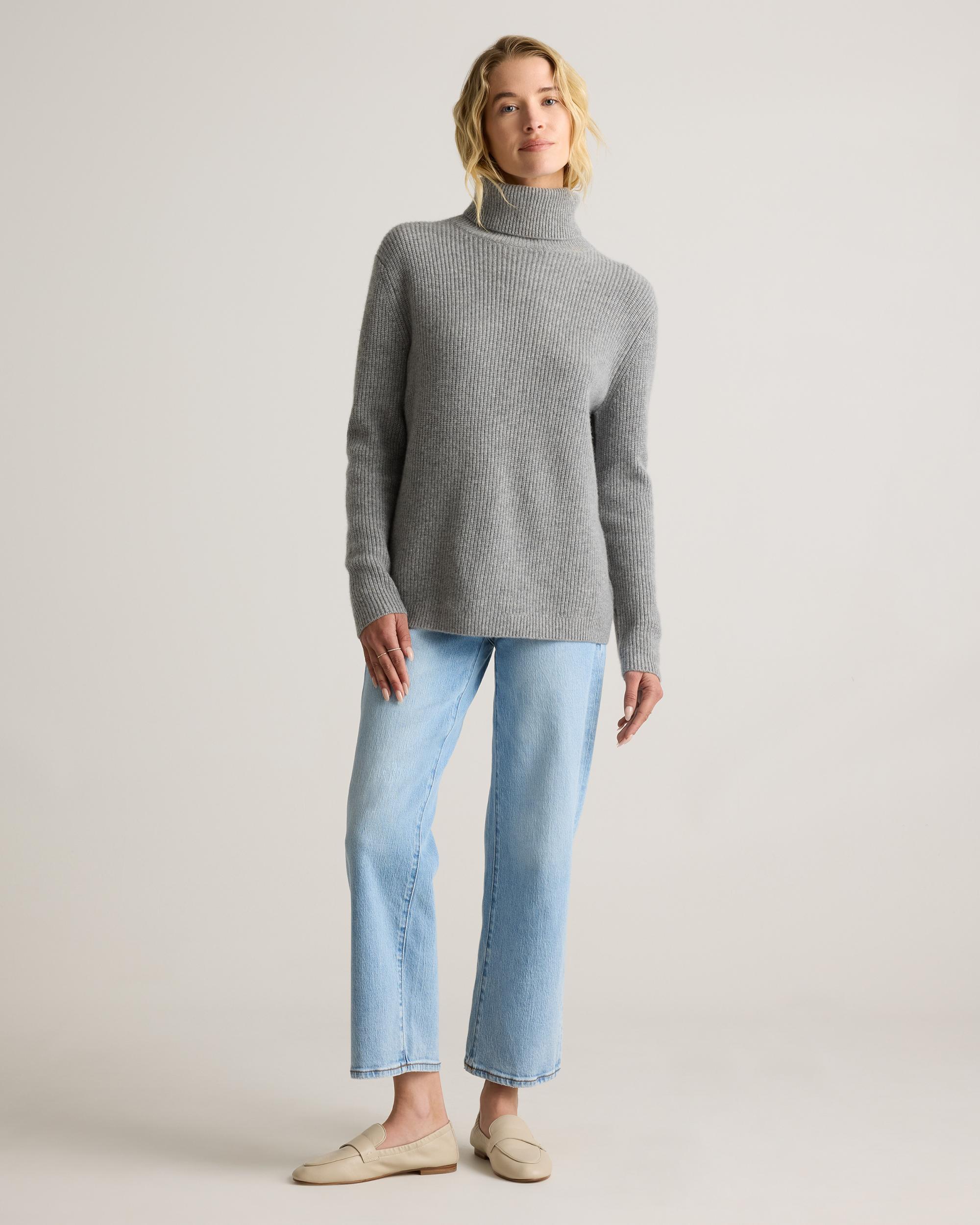 Quince | Women's Mongolian Cashmere Fisherman Turtleneck Sweater Product Image