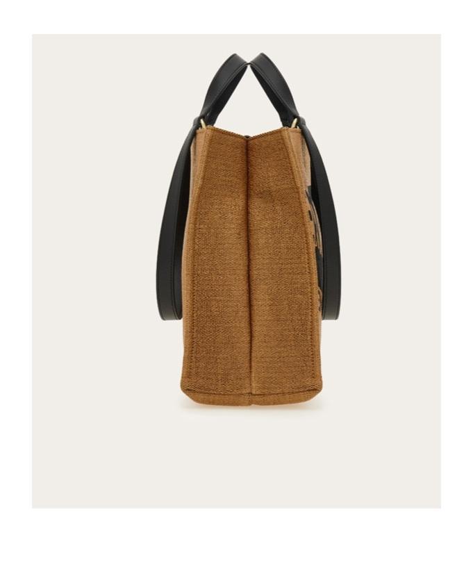 FERRAGAMO Large Tote Bag With Logo In Beige Product Image