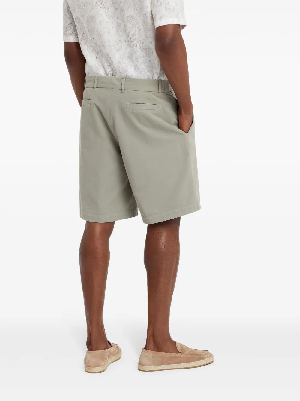 BRUNELLO CUCINELLI Gabardine Bermuda Shorts In Sage Product Image