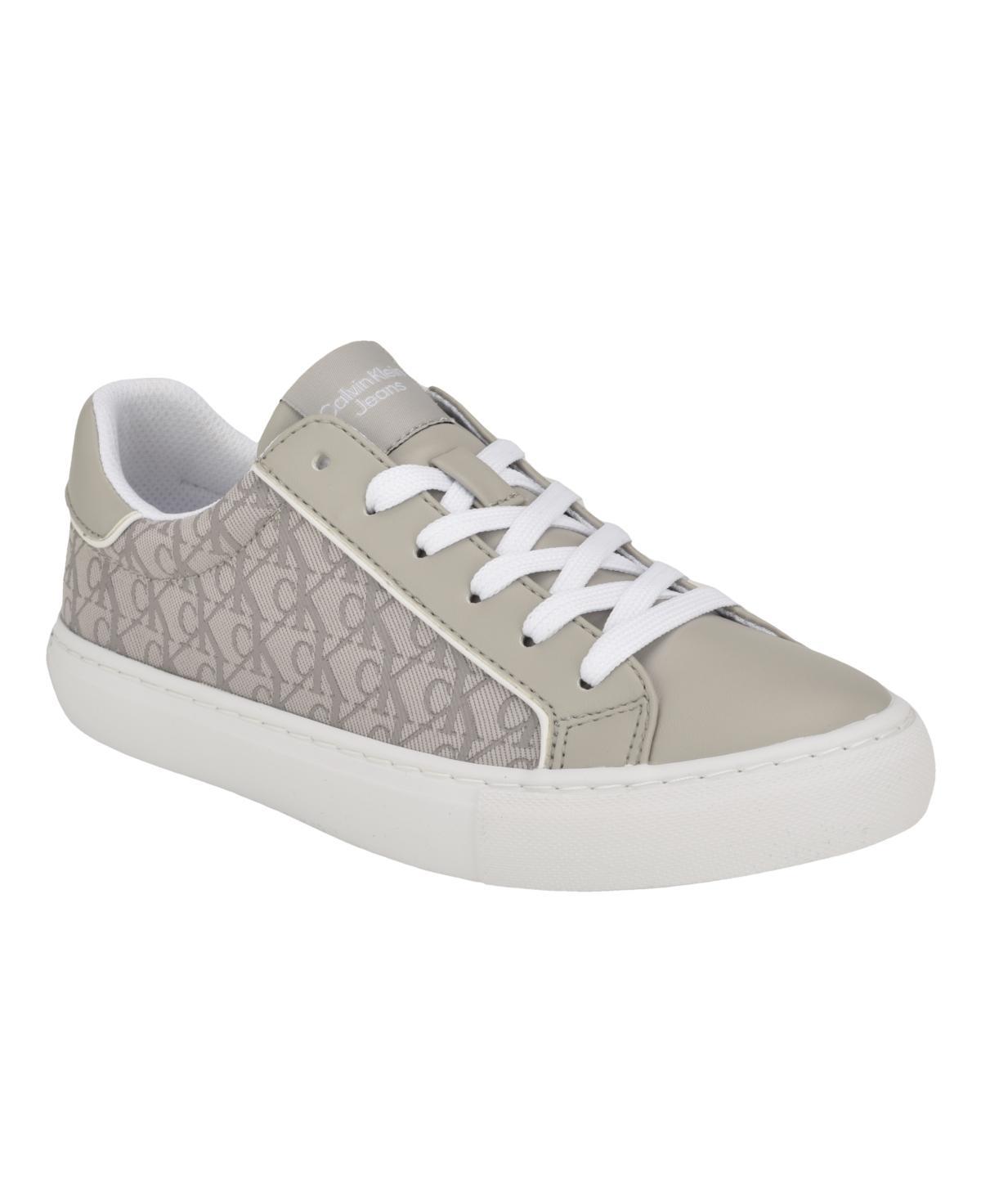 Calvin Klein Womens Charli Round Toe Casual Lace-Up Sneakers - White Product Image
