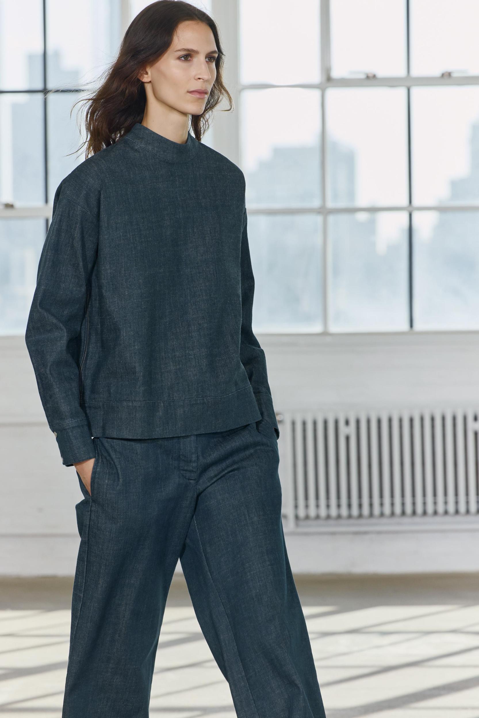 DENIM TOP ZW COLLECTION Product Image