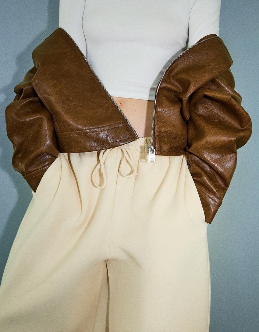 Sweatshirt material barrel pants Product Image