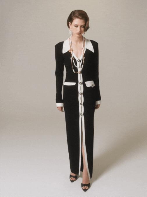 Felicity Long Knit Cardigan (Black) Product Image