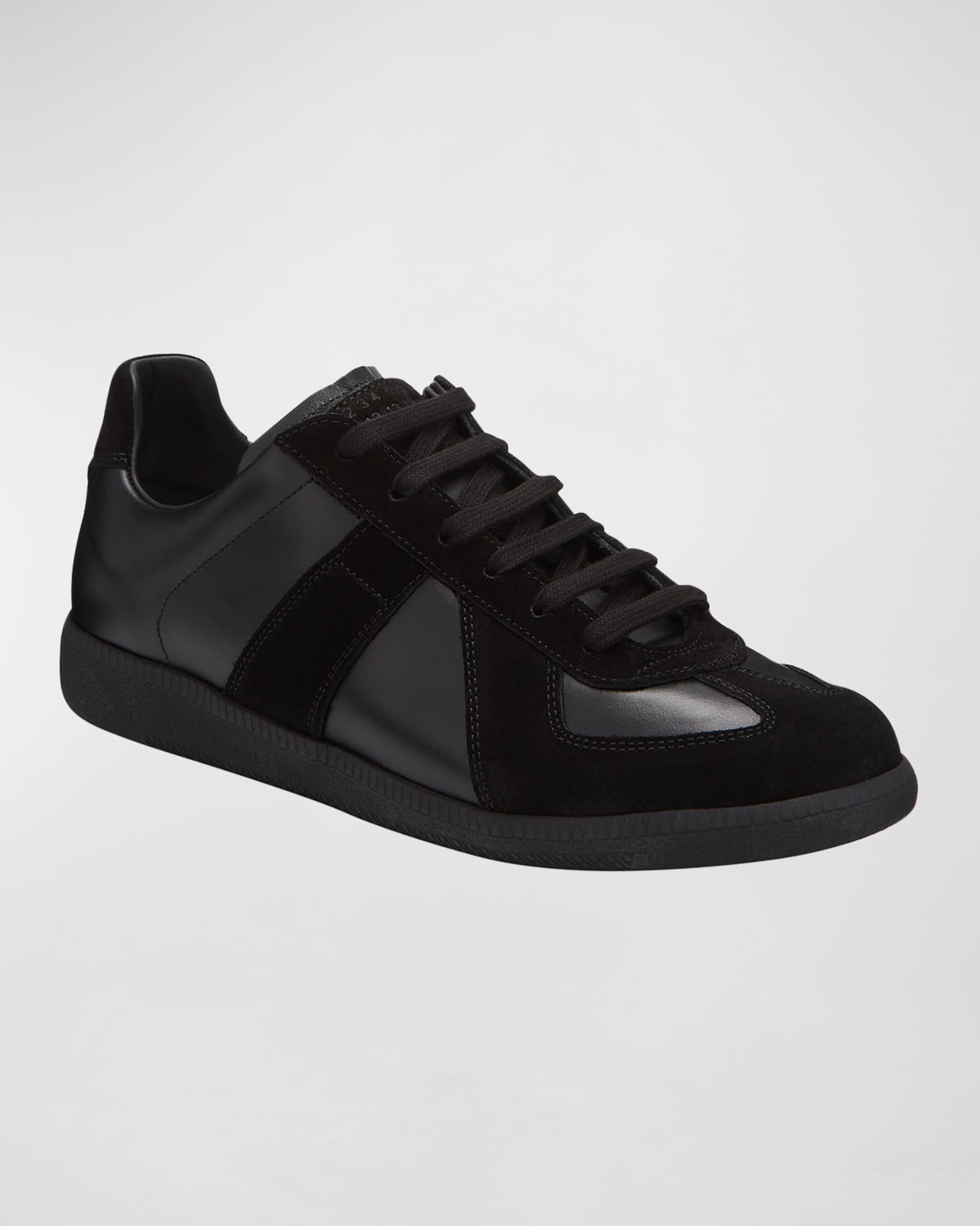 Men's Replica Leather Suede Low-Top Sneakers Product Image