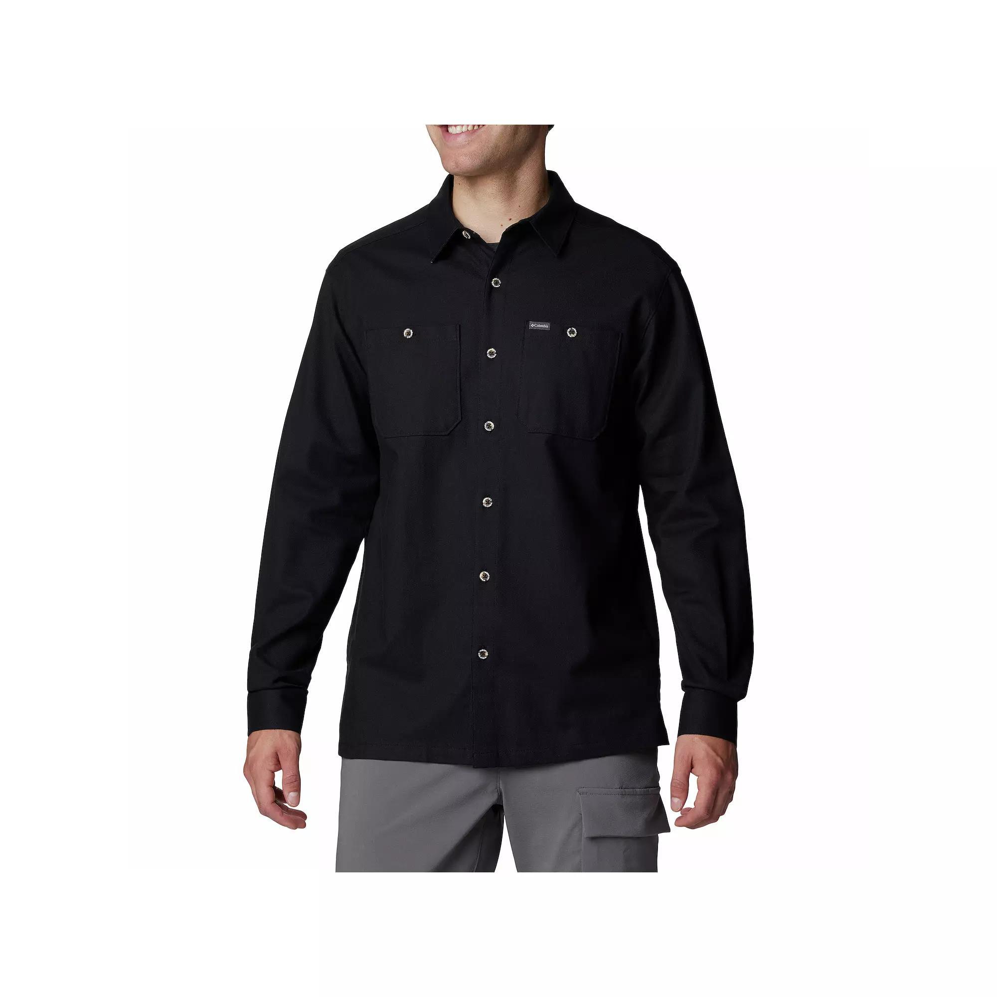 Men's Columbia Pitchstone™ Woven Button Down Long Sleeve Shirt, Size: Medium, Delta Ancient Fossil Product Image