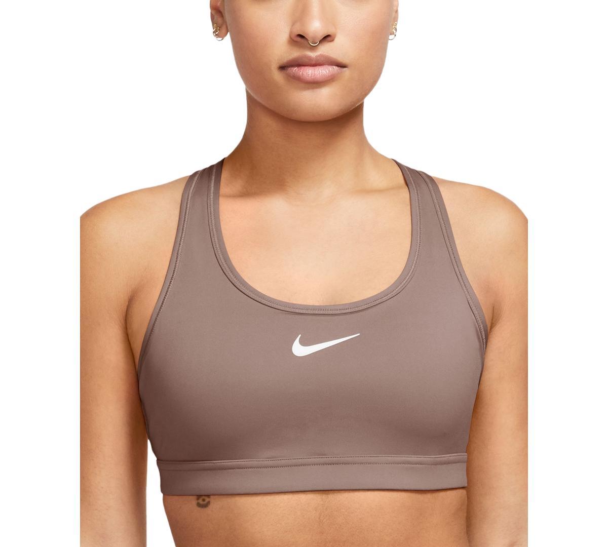 Nike Women's Swoosh Medium Support Sports Bra in White/White Size 2XL 100% Polyester/Spandex Product Image