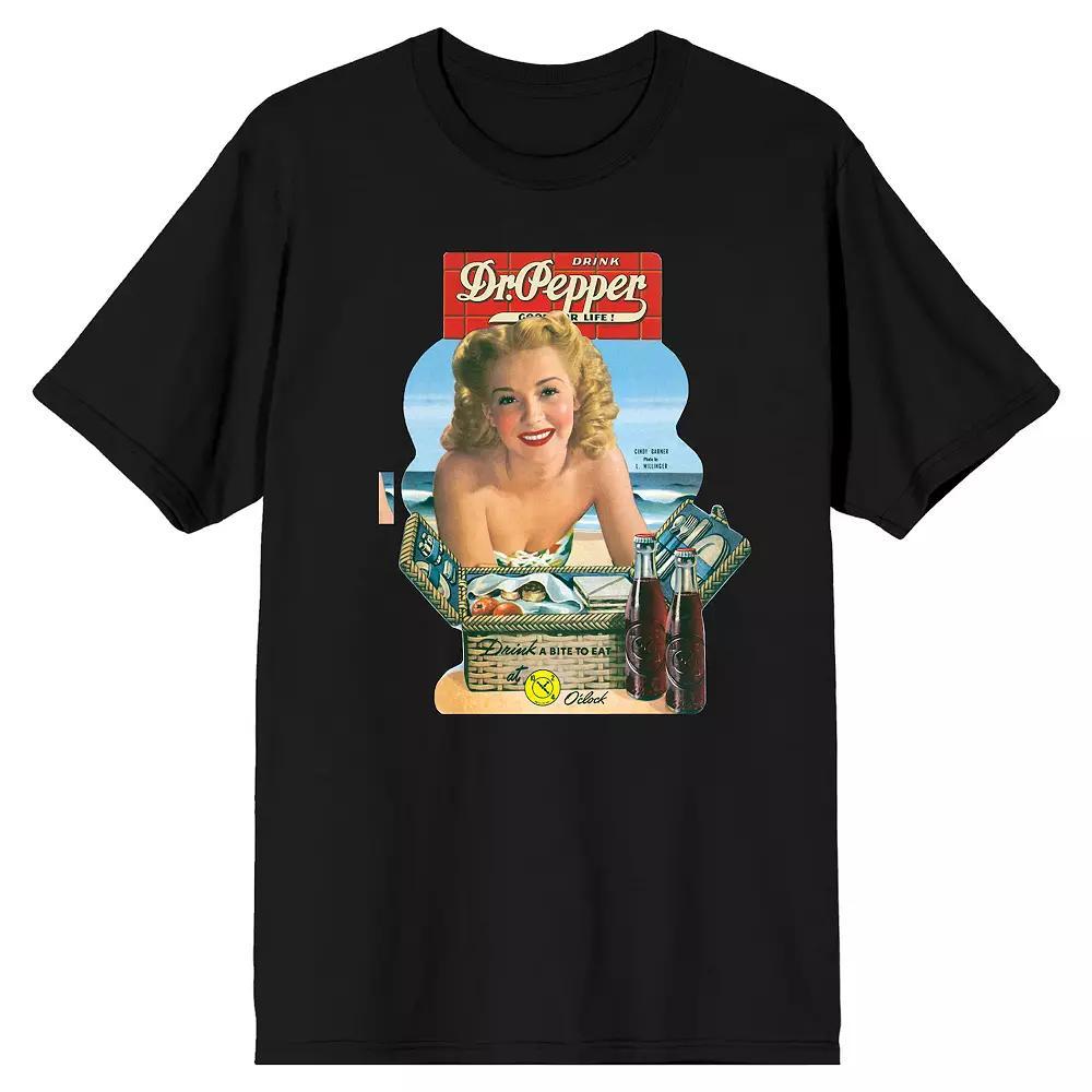 Men's Dr. Pepper Vintage Graphic Tee, Size: XXL, Black Product Image