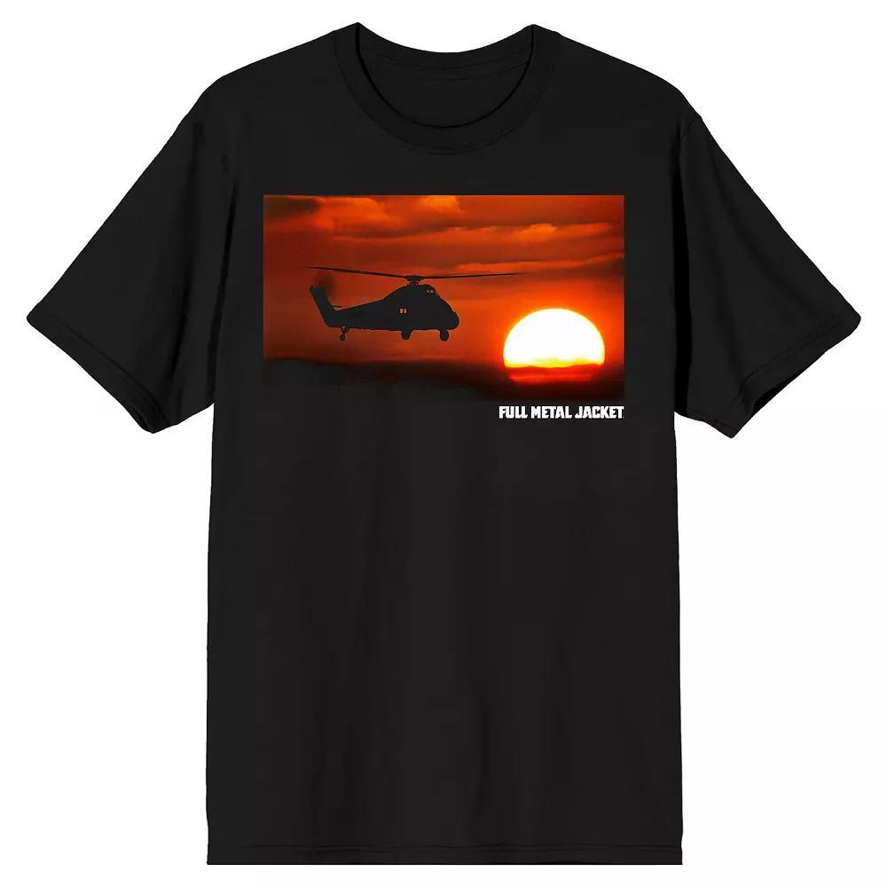 Men's Full Metal Jacket Helicopter Flying By Sun Graphic Tee, Size: Medium, Black Product Image