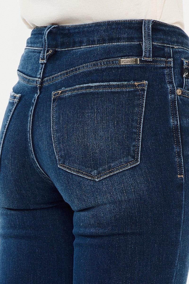 Mid Rise Button Up Flare Jeans Product Image