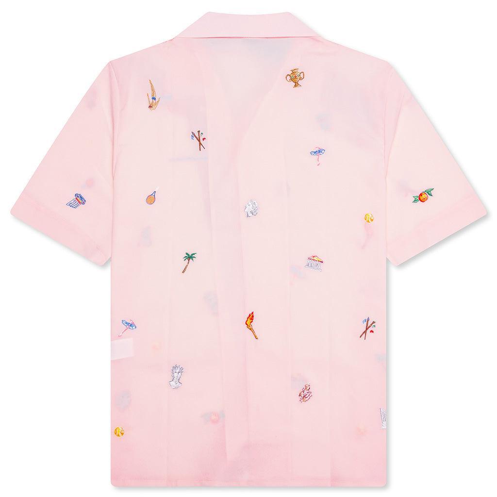 Embroidery Motifs Logo S/S Shirt - Light Pink Male Product Image
