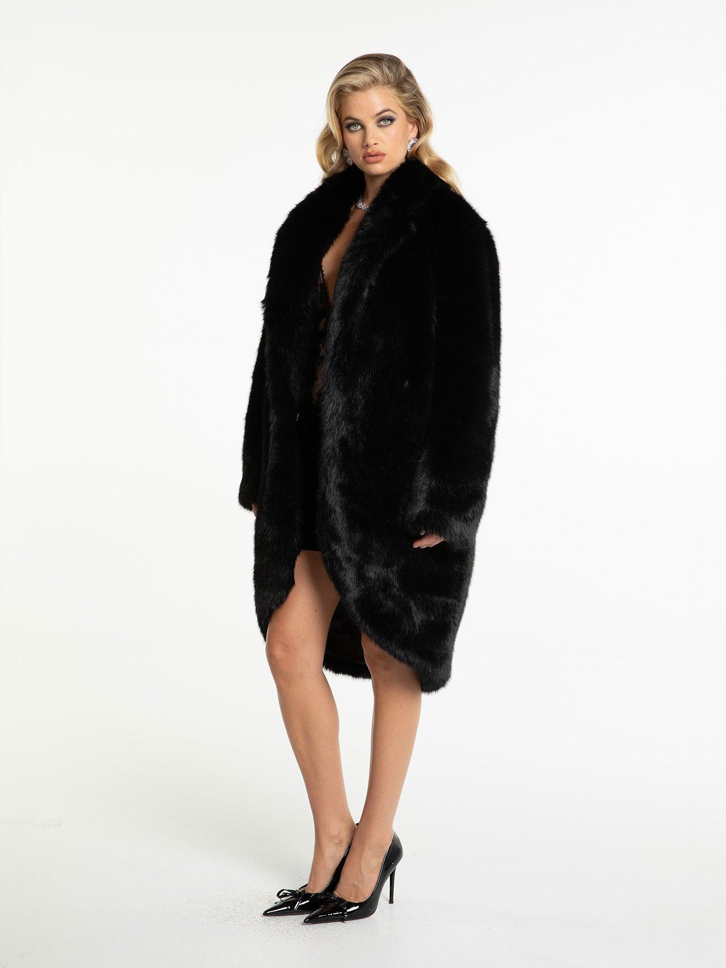 Sofia Fur Coat (Black) Product Image