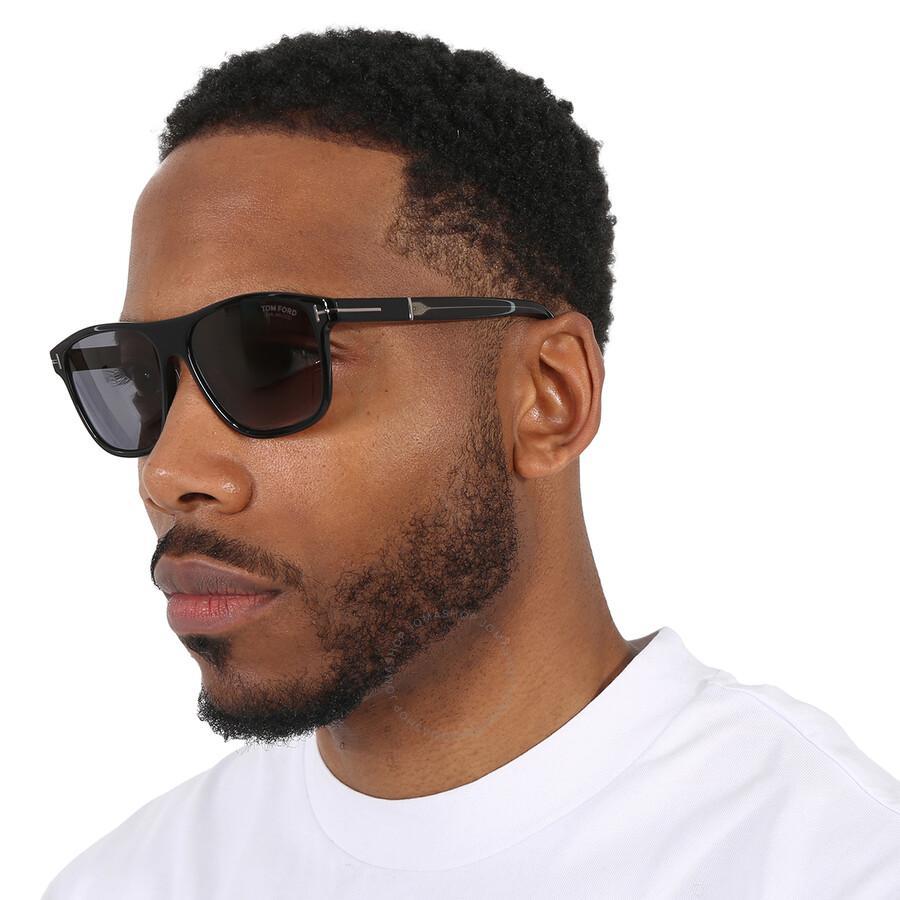 TOM FORD Frances Polarized Smoke Square Men's Sunglasses Ft1081-n 01d 58 In Black Product Image