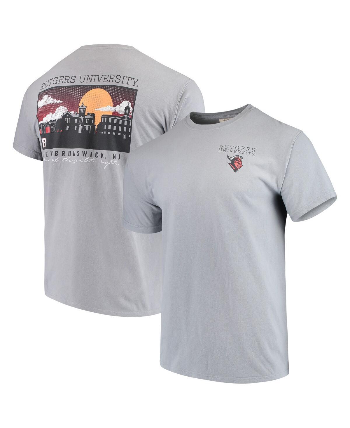 Mens Gray Rutgers Scarlet Knights Team Comfort Colors Campus Scenery T-Shirt Product Image