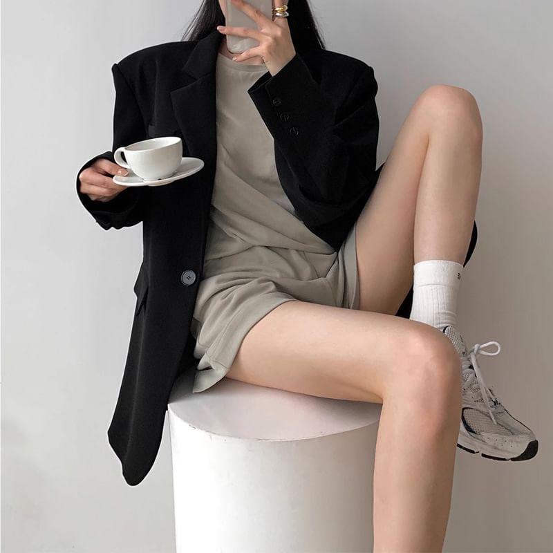 One Buttoned Plain Blazer Product Image