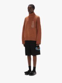 PATCH POCKET TURTLENECK SWEATER in brown | JW Anderson US  Product Image