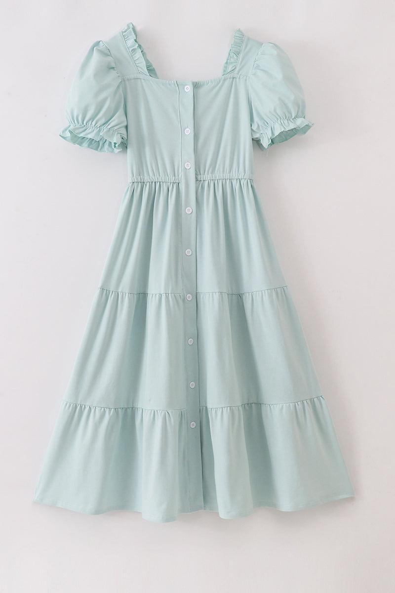 Blue tiered mom dress Product Image