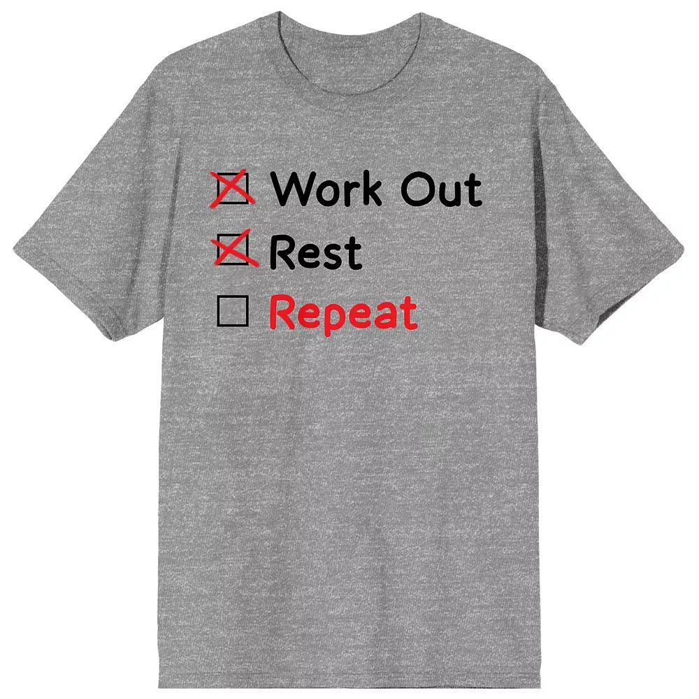 Men's Gym Culture To Do List Tee, Size: Large, Grey Product Image