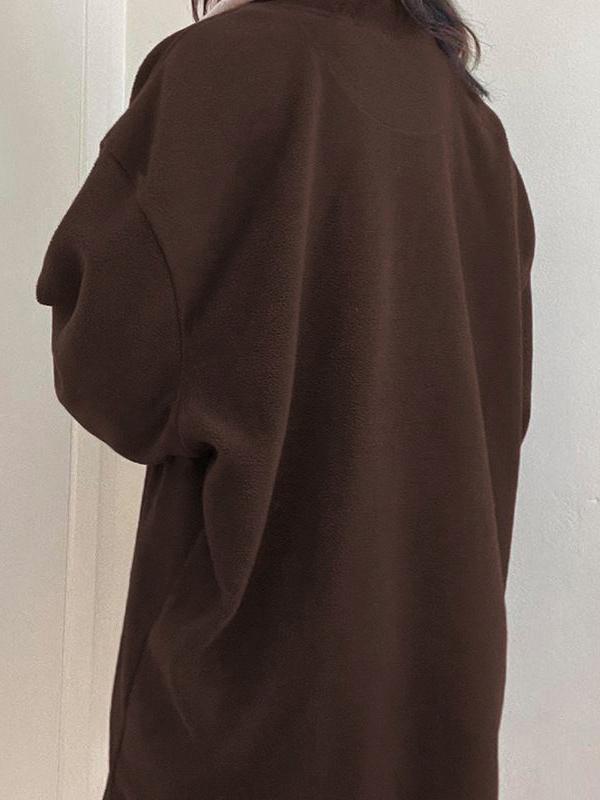 Fleece Patchwork Half Zip Sweatshirt Product Image