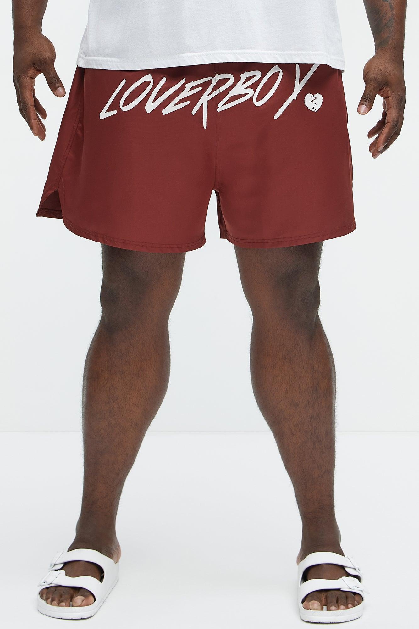 Loverboy Swim Mid Trunk - Burgundy Product Image