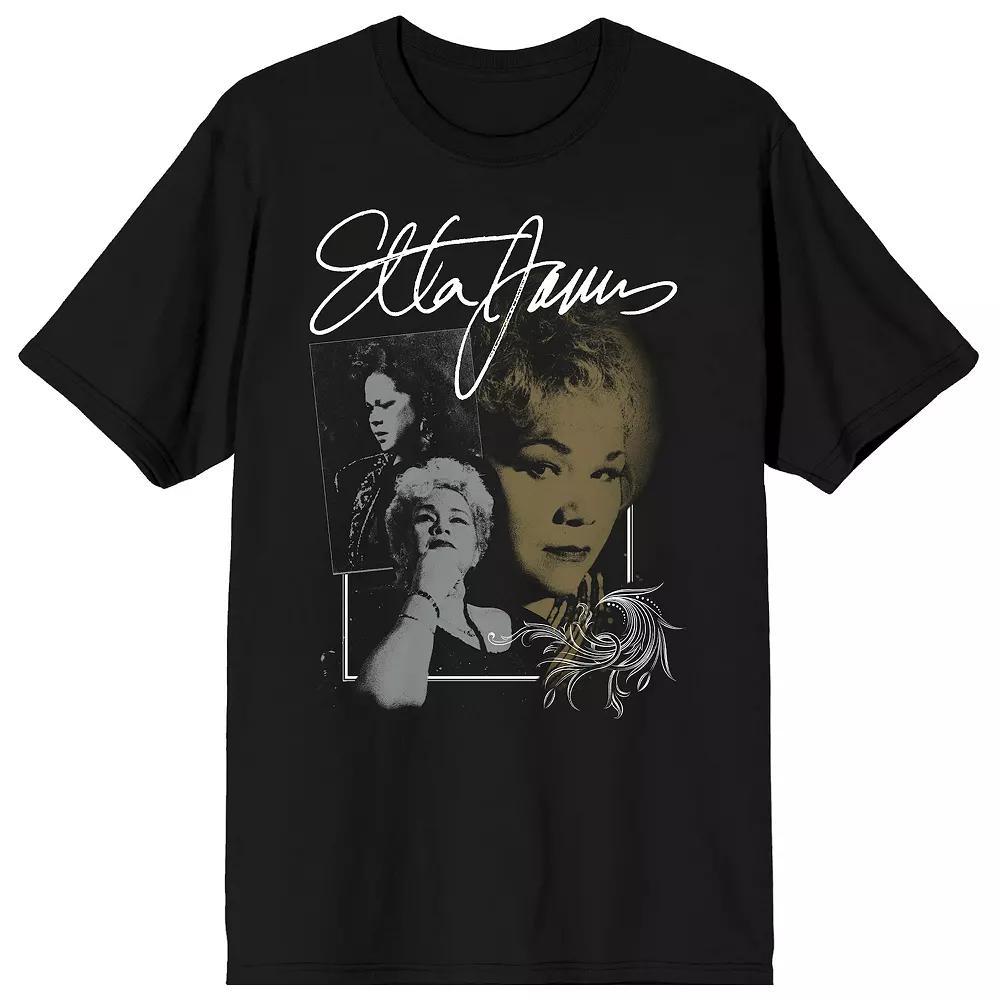 Men's Etta James Signature Short Sleeve Graphic Tee, Size: Large, Black Product Image