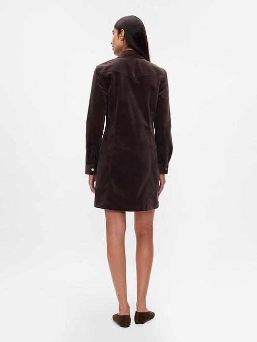 Velvet Denim Mini Shirtdress Product Image