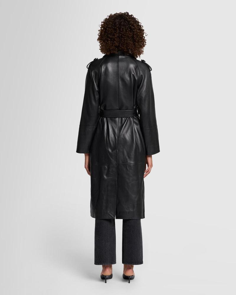 Italian Leather Trench Coat Product Image