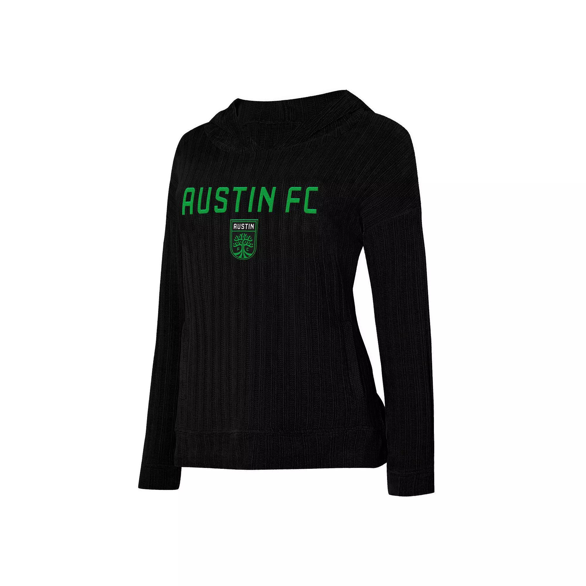 Women's Concepts Sport  Black Austin FC Linger Long Sleeve Hooded Top, Size: Medium, Afc Black Product Image