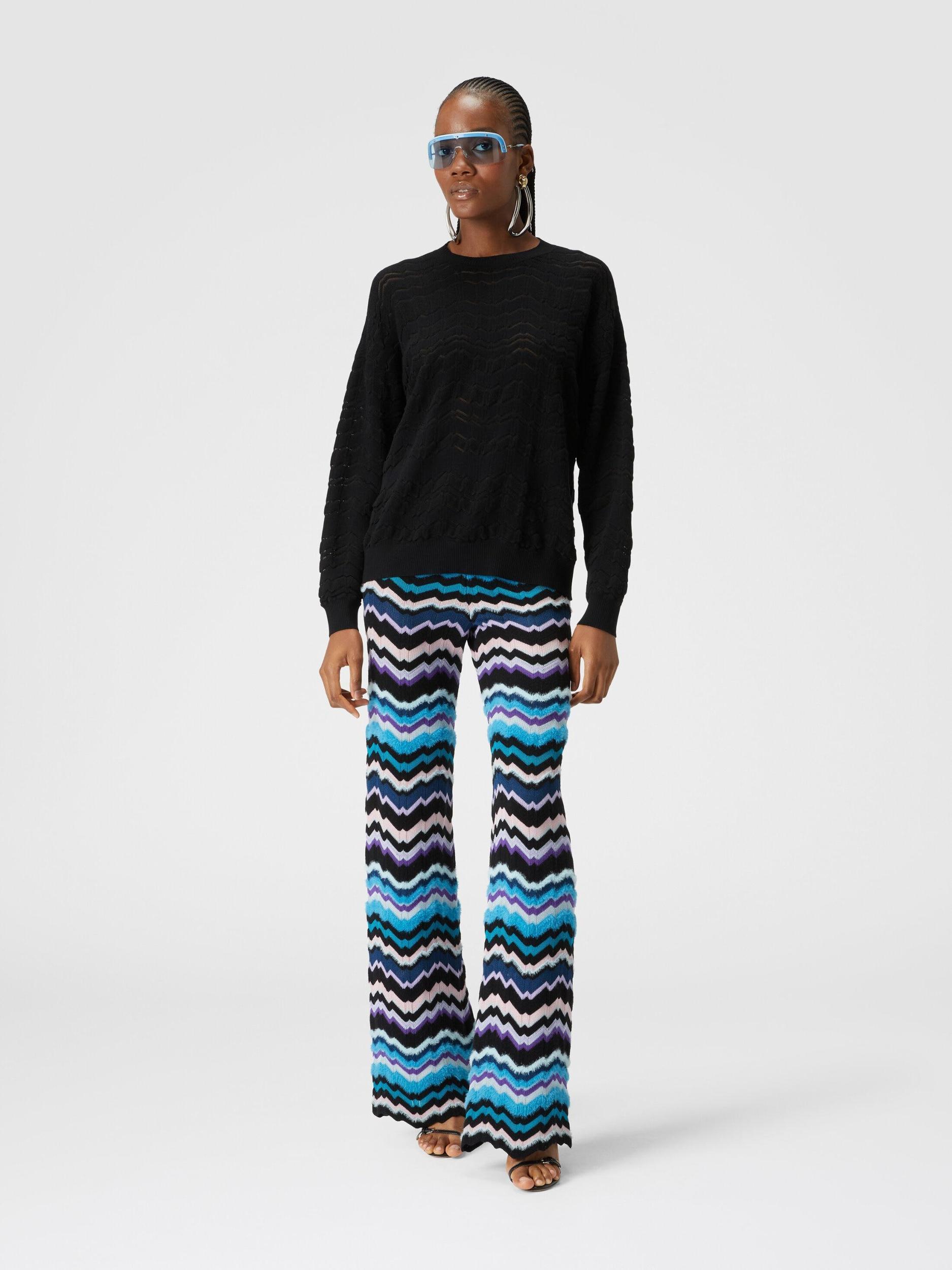 Trousers with Greek zig zag motif in viscose and wool Product Image