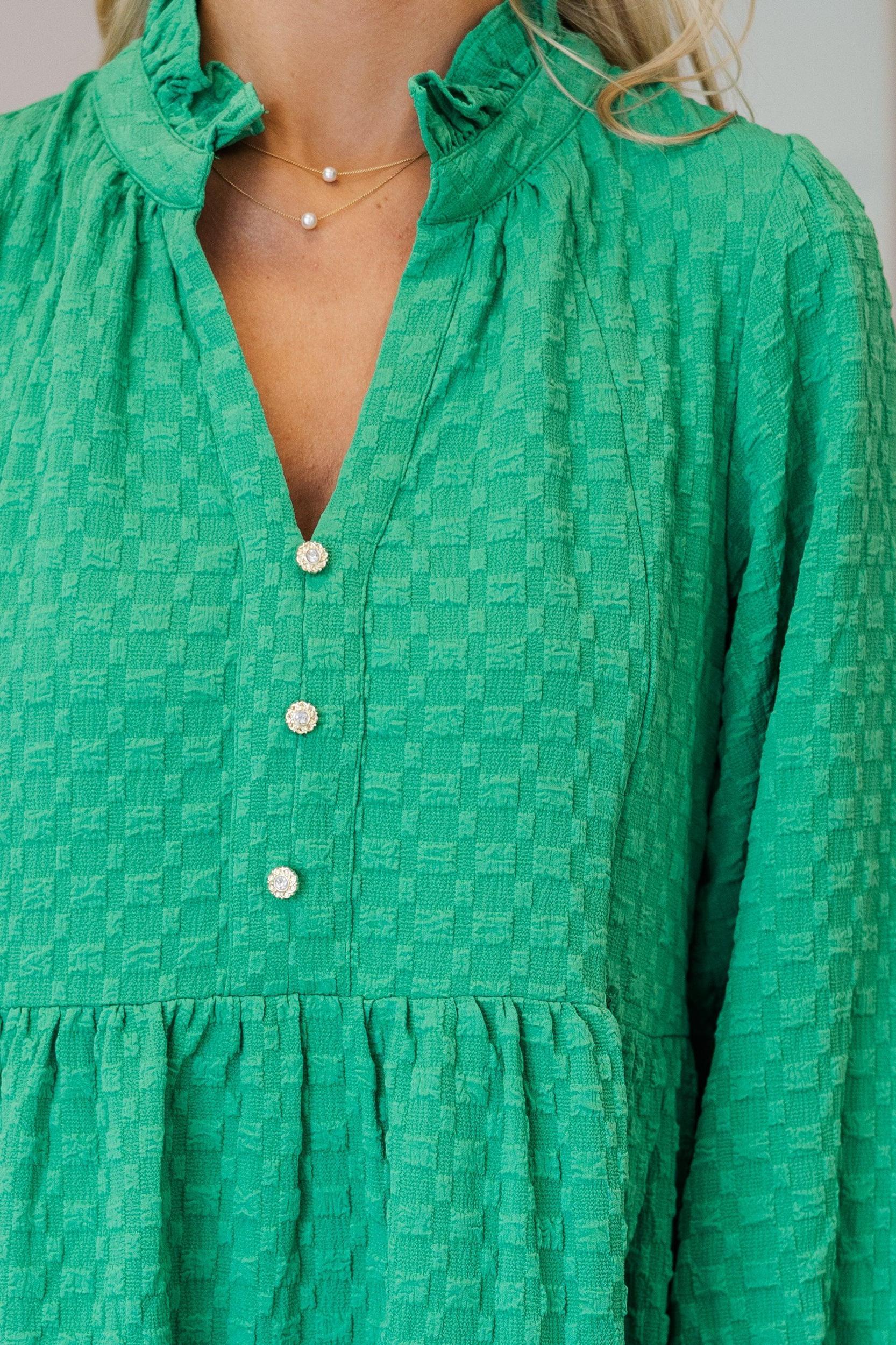 NURSING COLLECTION: All Up To You Green Textured Dress Female Product Image