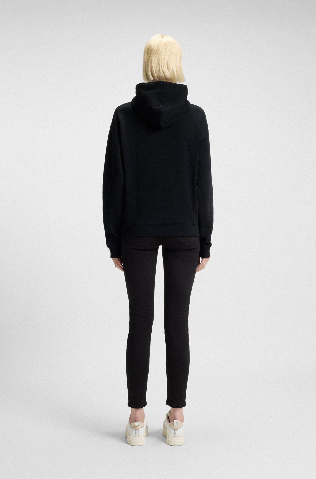  Cotton-terry hoodie with stacked logo embroidery Product Image