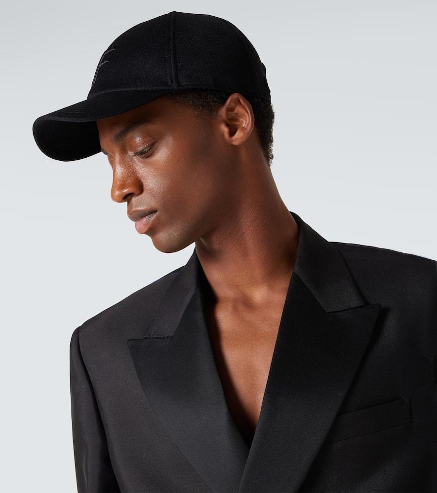 TOM FORD Logo Monogram Cotton Twill Baseball Cap In Black Product Image