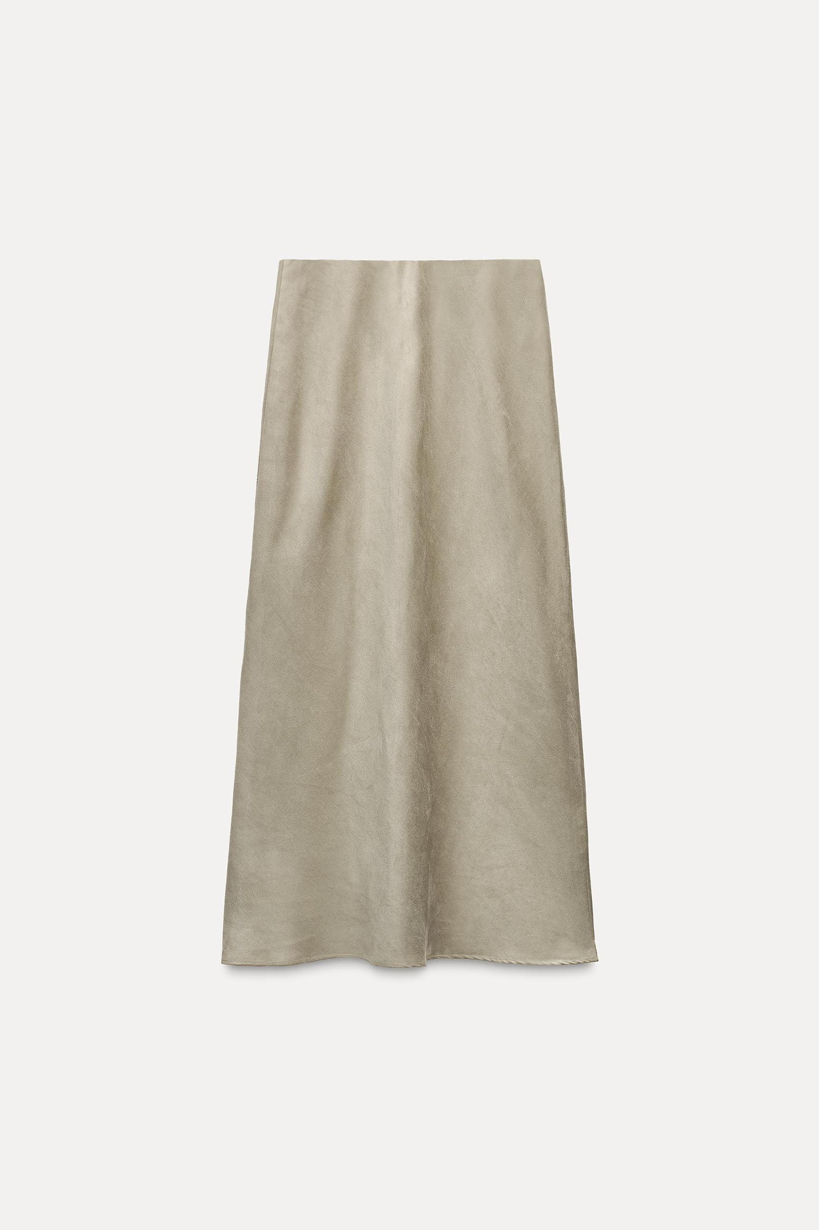 FAUX SUEDE MIDI SKIRT Product Image