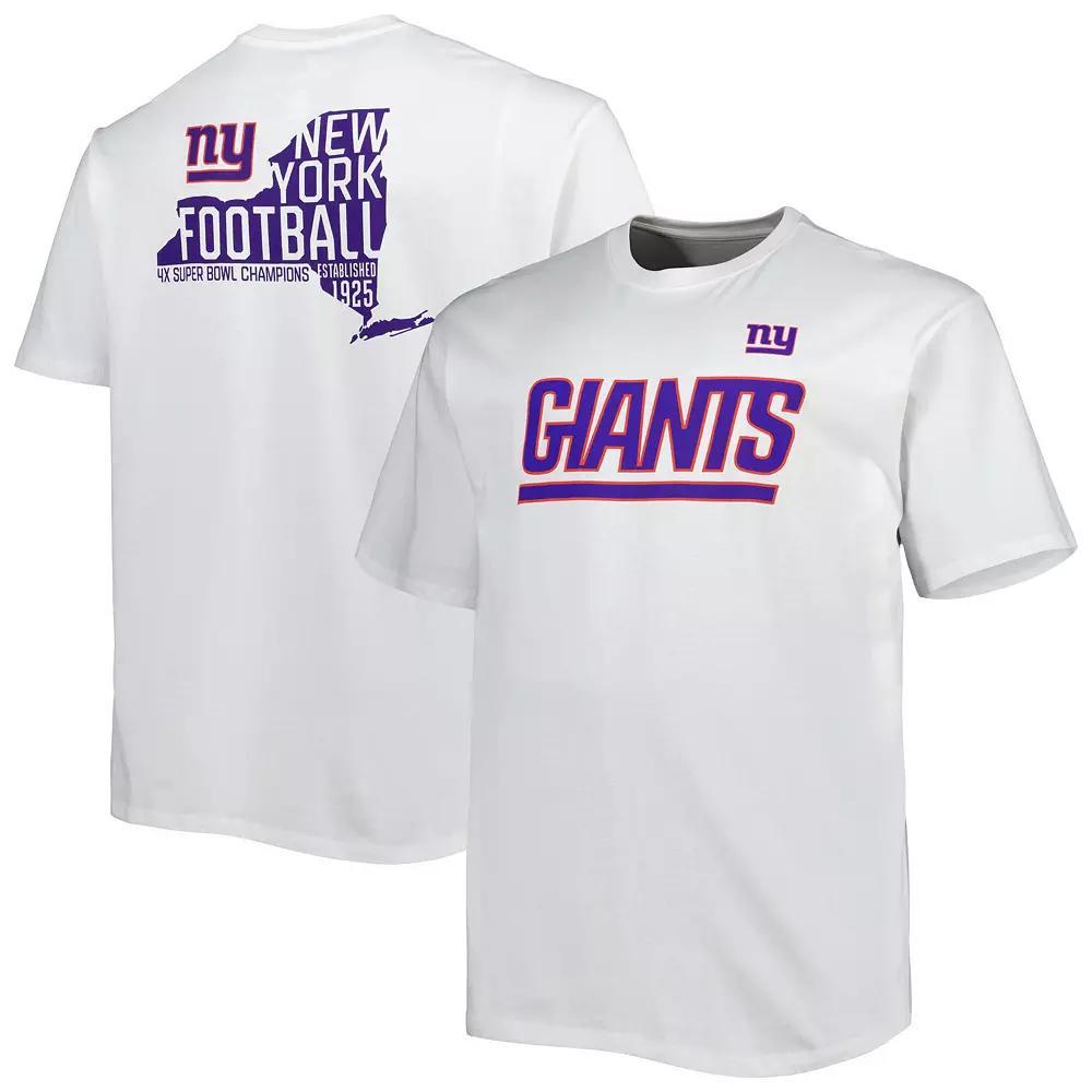 Men's Fanatics Branded White New York Giants Big & Tall Hometown Collection Hot Shot T-Shirt, Size: 3XLT Product Image