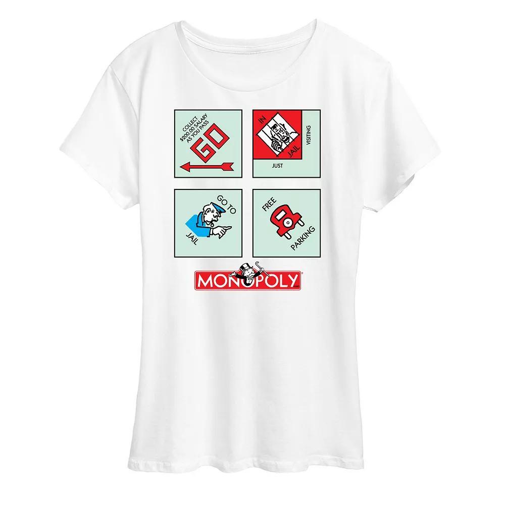 Womens Monopoly Corner Squares Graphic Tee Product Image