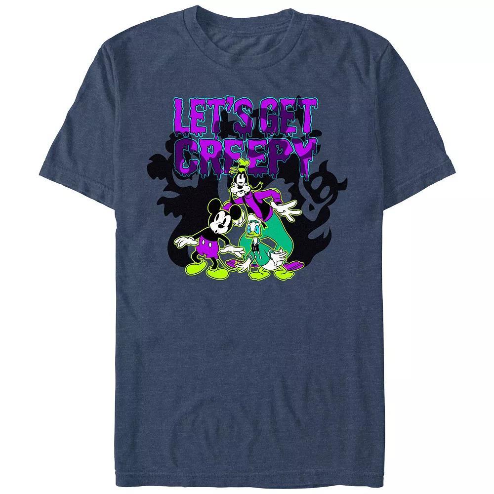 Disney's Mickey Mouse And Friends Let's Get Creepy Men's Graphic Tee, Size: XXL, Navy Grey Product Image