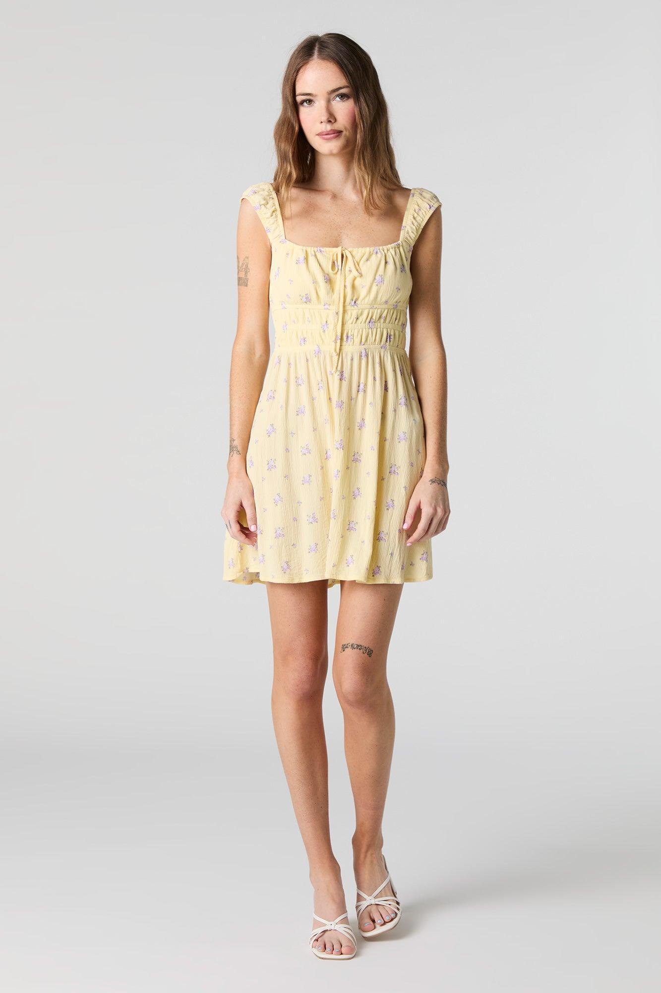 Cut-Out Back Milkmaid Mini Dress Female Product Image
