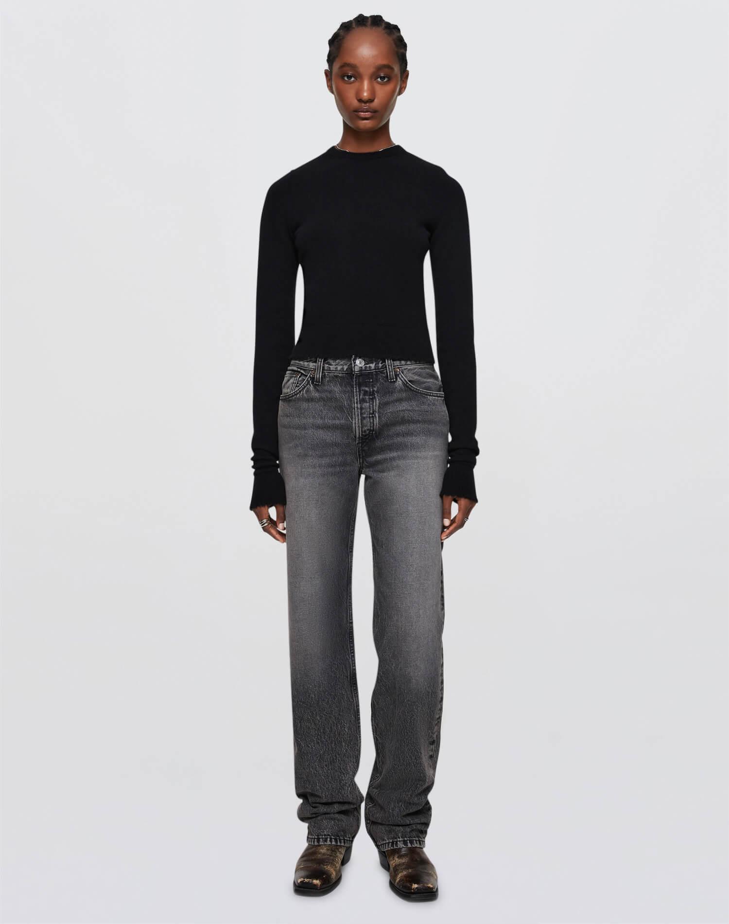 Cashmere Crewneck Pullover - Black Product Image