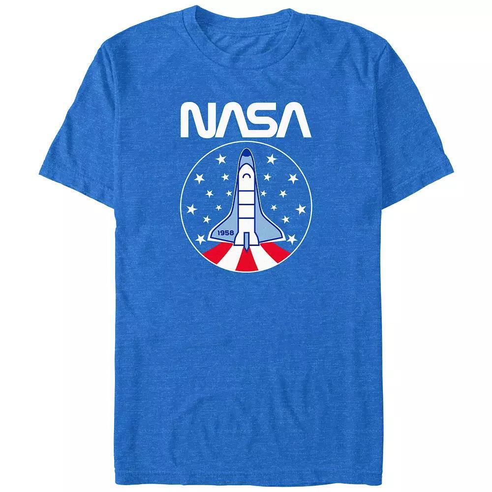 Big & Tall Nasa Americana Stamp Graphic Tee, Men's, Size: Large Tall, Royal Grey Product Image