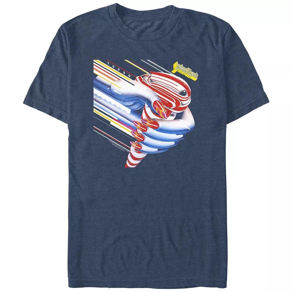 Men's Judas Priest Turbo Graphic Tee, Size: Medium, Navy Grey Product Image