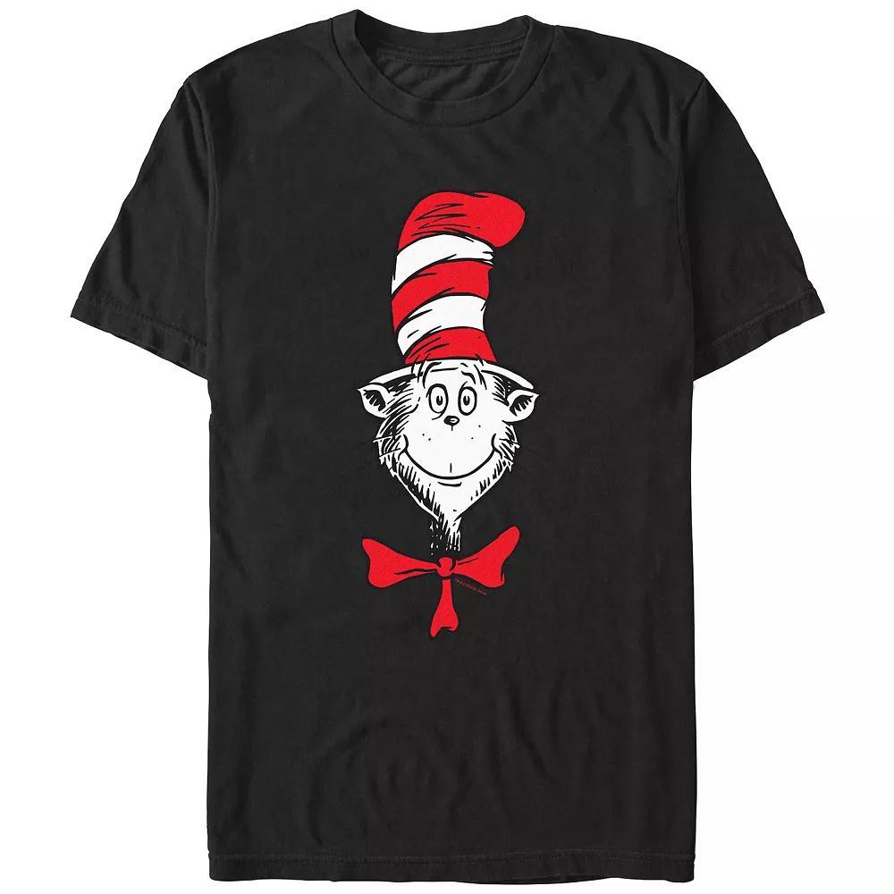 Men's Dr. Seuss The Cat In The Hat Face Graphic Tee, Size: XL, Black Product Image