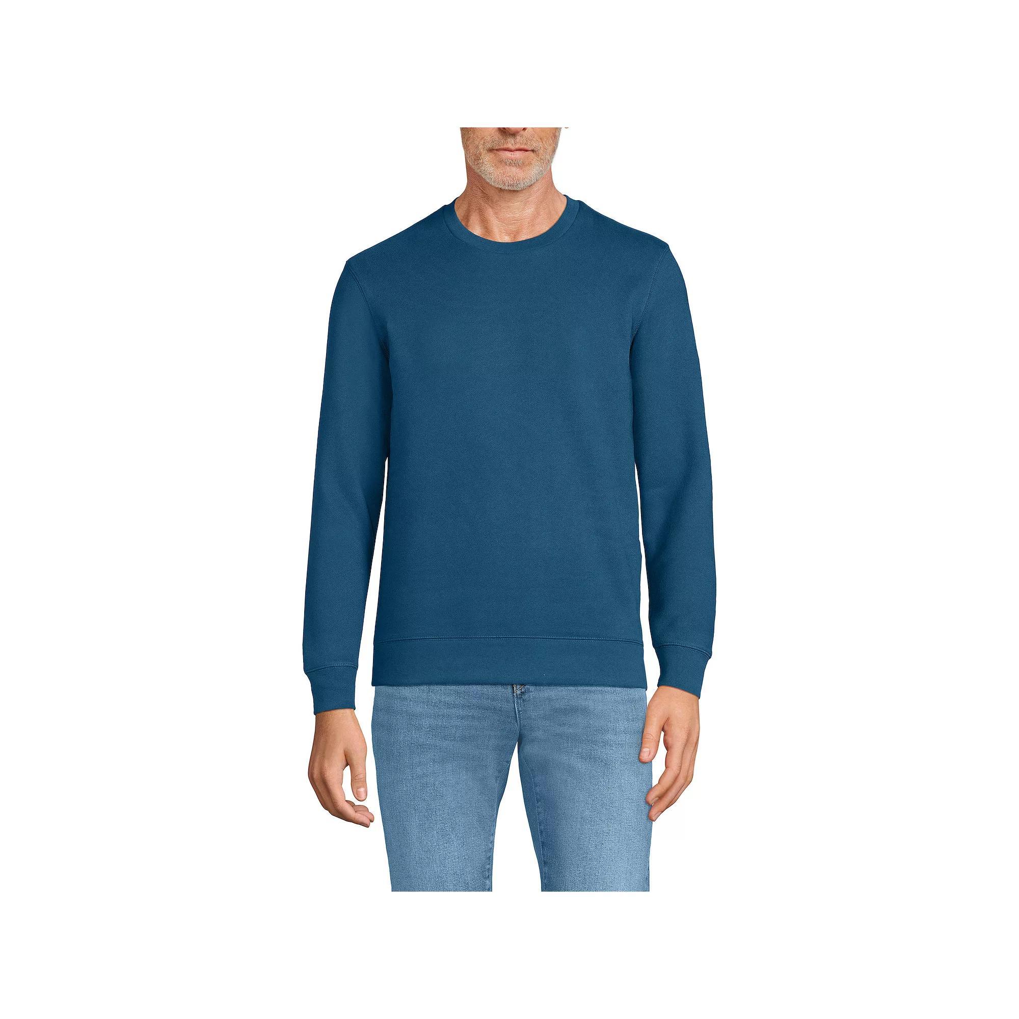 Big & Tall Lands' End Long Sleeve Serious Sweats Crewneck Sweatshirt, Men's, Size: Large Tall, Dark Grey Heather Product Image