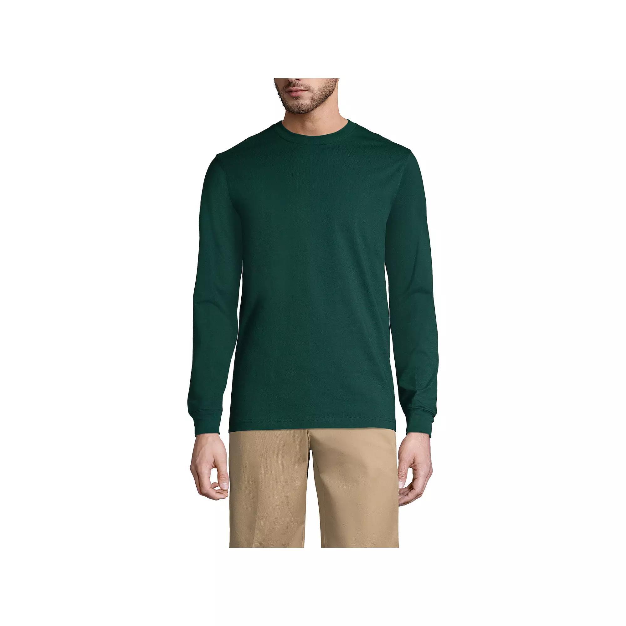 Men's Lands' End Essential Long Sleeve School Uniform T-shirt, Size: Medium, Red Product Image