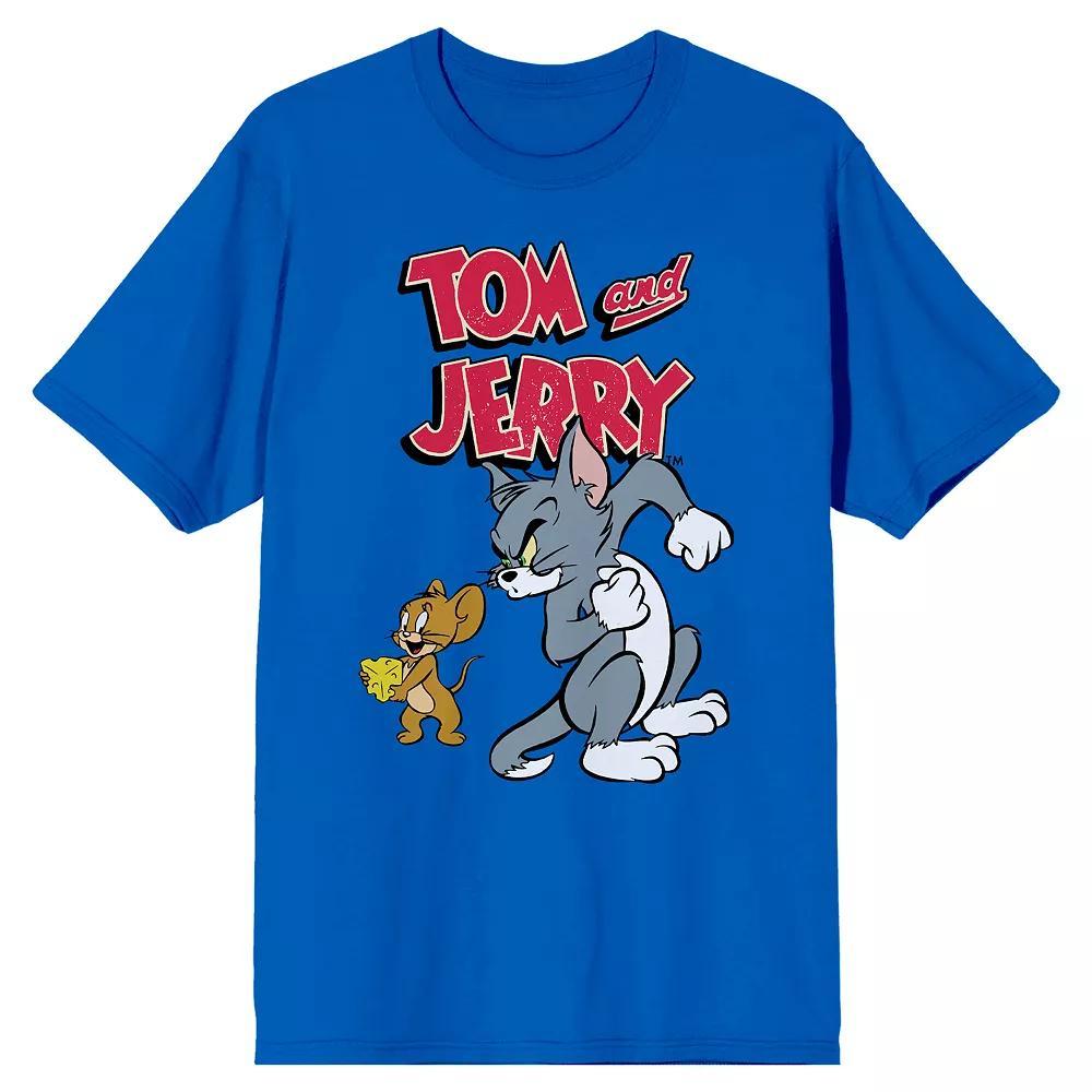Men's Tom & Jerry Classic Cartoon Tee, Size: Medium, Blue Product Image