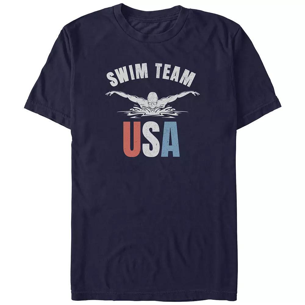 Men's Swim Team USA Graphic Tee, Size: Large, Blue Product Image