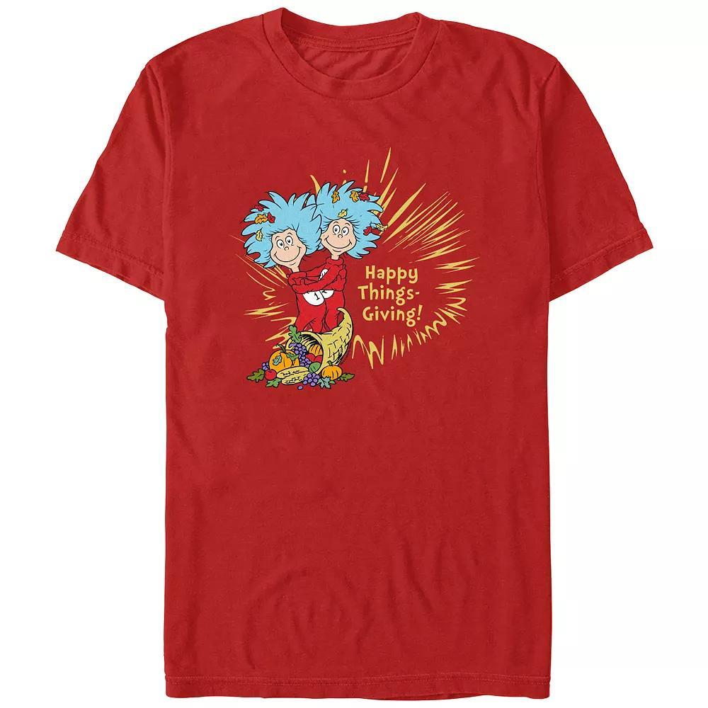 Men's Dr. Seuss Happy Things-Giving! Graphic Tee, Size: Large, Red Product Image