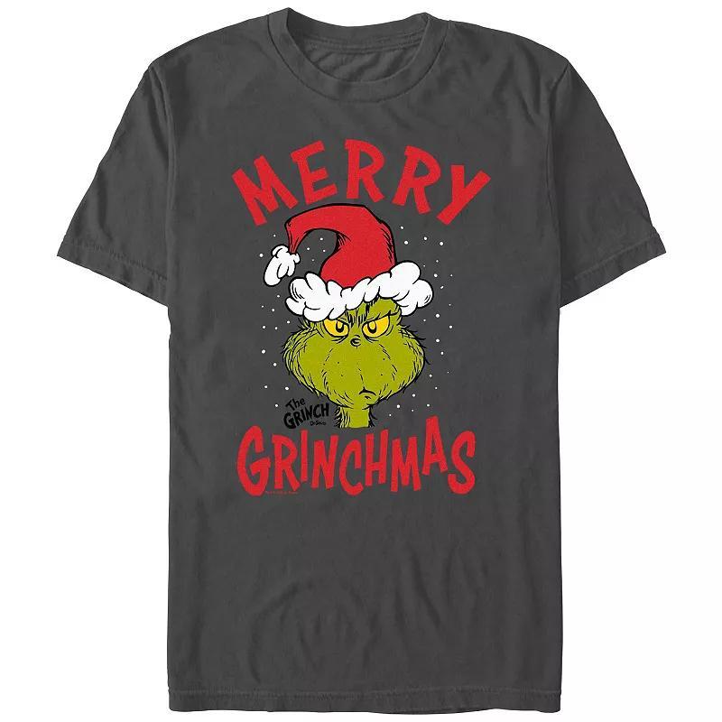 Big & Tall Dr. Seuss The Grinch Merry Christmas Graphic Tee, Men's, Size: XXL, Light Blue Product Image